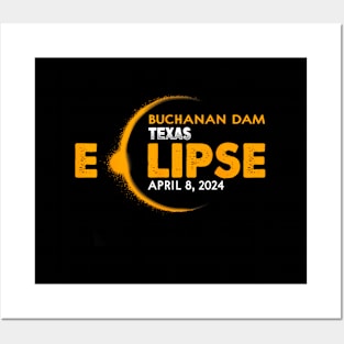 Total Solar Eclipse 2024 In Buchanan Dam Texas Posters and Art